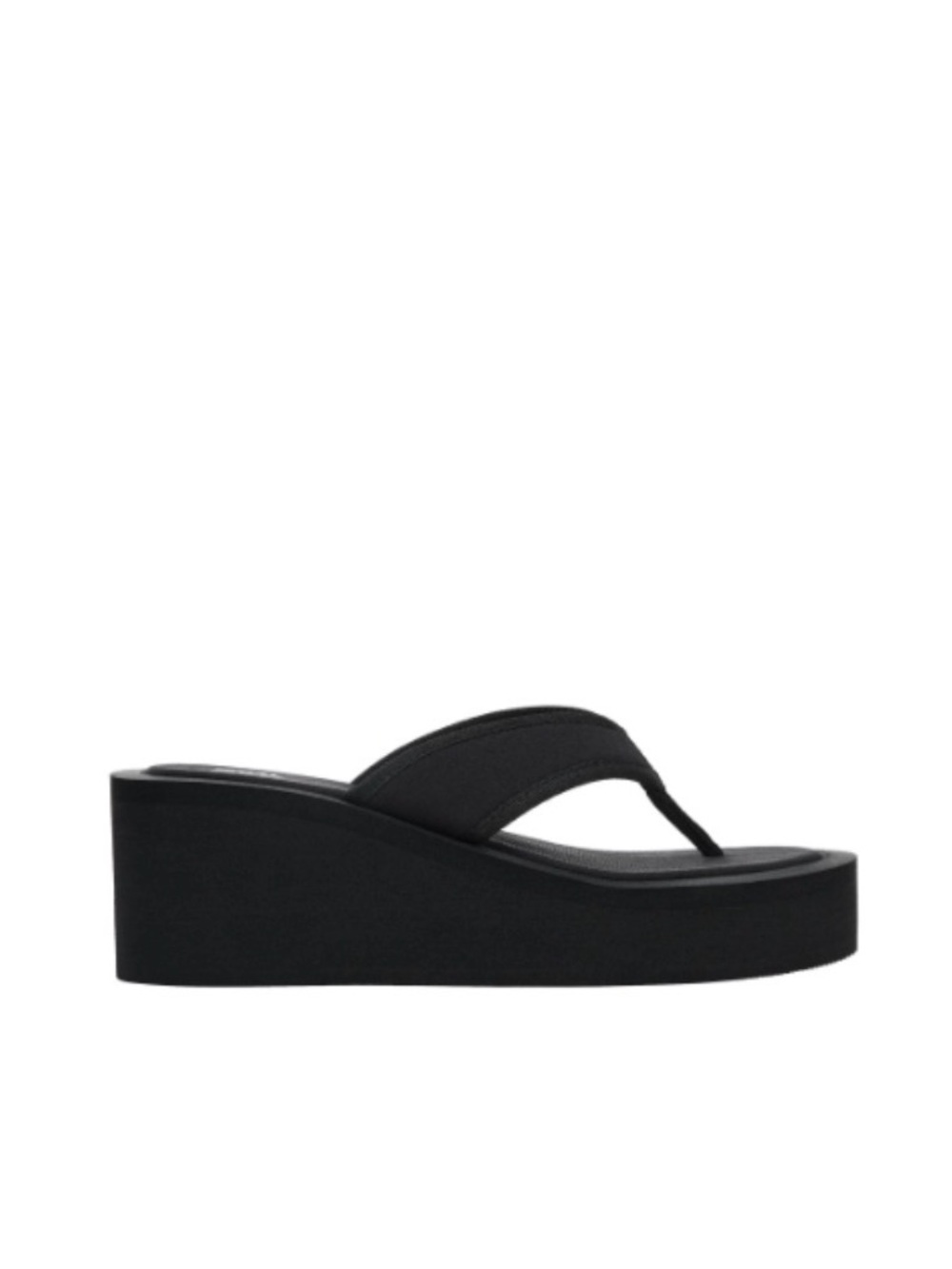 Zara Black Platform Thong Sandals for Women
